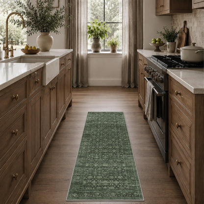 JOOJA 6x9 Brown Vintage Boho Washable Area Rug, Soft Low Pile Floor Carpet