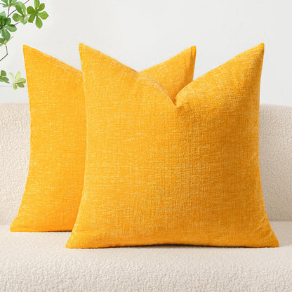 MIULEE Soft Chenille Fall Throw Pillow Covers Burnt Orange 18x18 Pack of 2