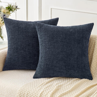 MIULEE Soft Chenille Fall Throw Pillow Covers Burnt Orange 18x18 Pack of 2