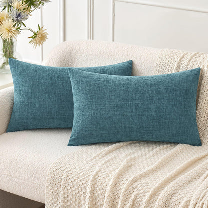 MIULEE Soft Chenille Fall Throw Pillow Covers Burnt Orange 18x18 Pack of 2