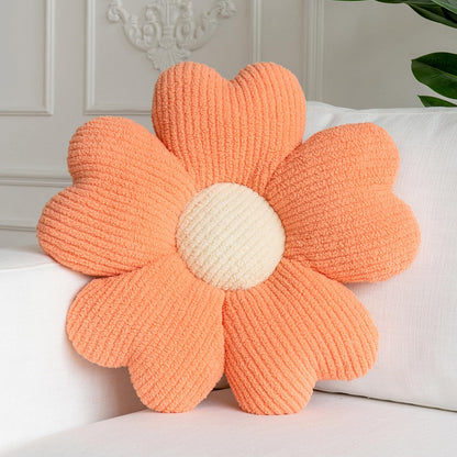 Sioloc Yellow Flower Pillow, Decorative Throw Pillow for Bed, Cute Daisy Flower Shaped Floor Cushion for Pet, Couch & Room Decor (15.7 Inch)