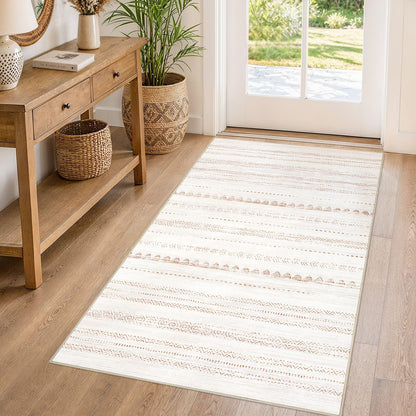 Nakagishi Boho 5x7 Area Rug Living Room Rugs Machine Washable Beige/Brown