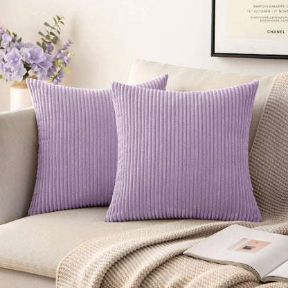 MIULEE Fall Decorative Corduroy Throw Pillow Covers Set of 2 18x18 Orange