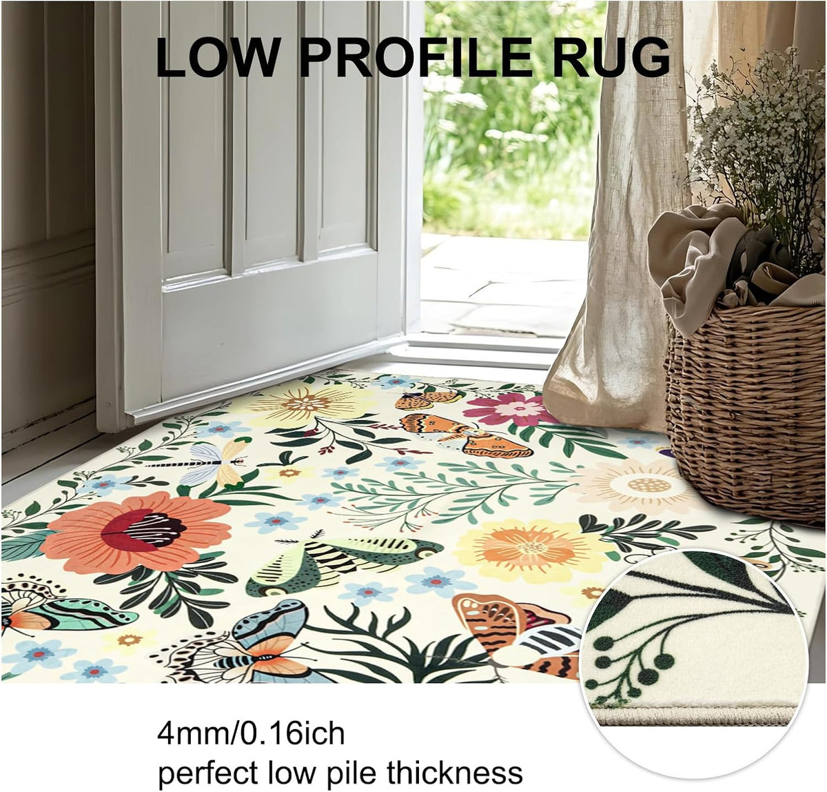 MOSISO 6x9 Area Rug for Bedroom, Soft Non-Slip Indoor Floor Low Pile Mat