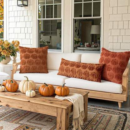 MIULEE Fall Pillow Covers Pumpkin Fall Decor 18x18 Dark Rust
