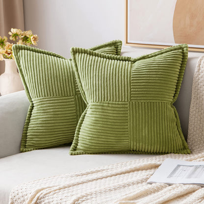 MIULEE Decorative Throw Pillow Covers for Couch 18x18 Inch Beige 2 Pack