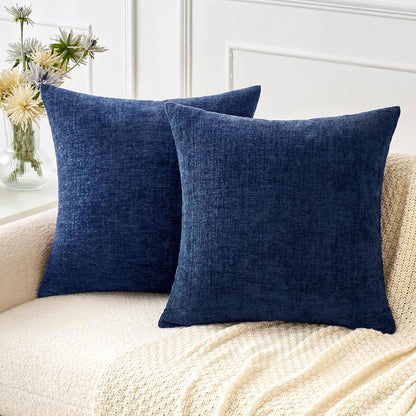 MIULEE Soft Chenille Fall Throw Pillow Covers Burnt Orange 18x18 Pack of 2