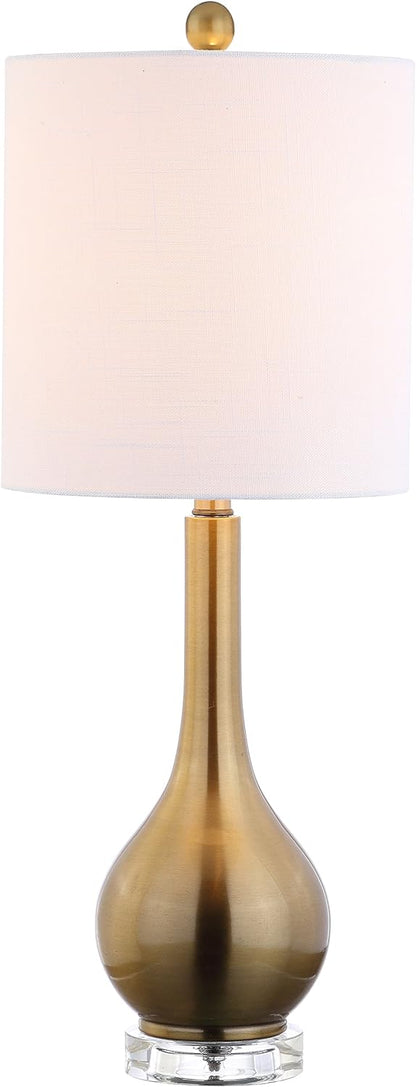 JONATHAN Y Dylan Teardrop LED Table Lamp 25", Brass Gold