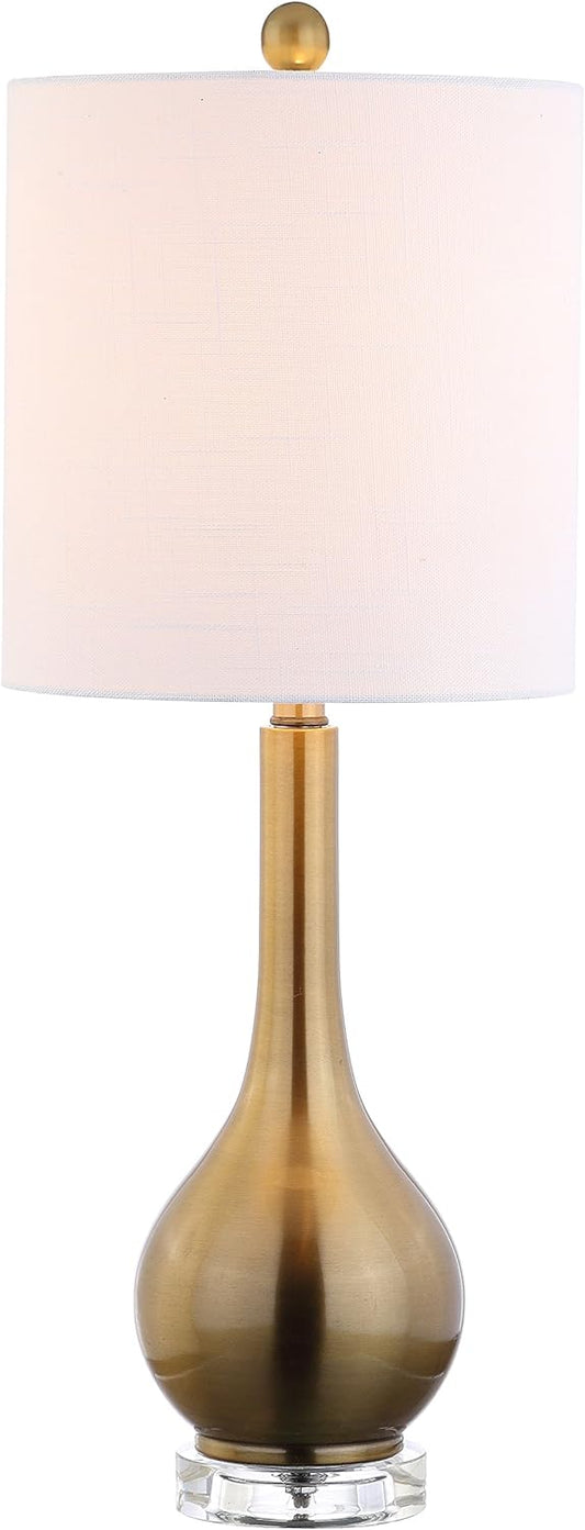 JONATHAN Y Dylan Teardrop LED Table Lamp 25", Brass Gold
