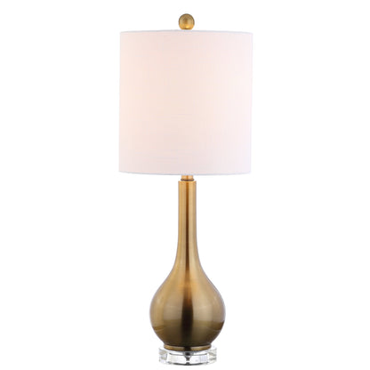 JONATHAN Y Dylan Teardrop LED Table Lamp 25", Brass Gold