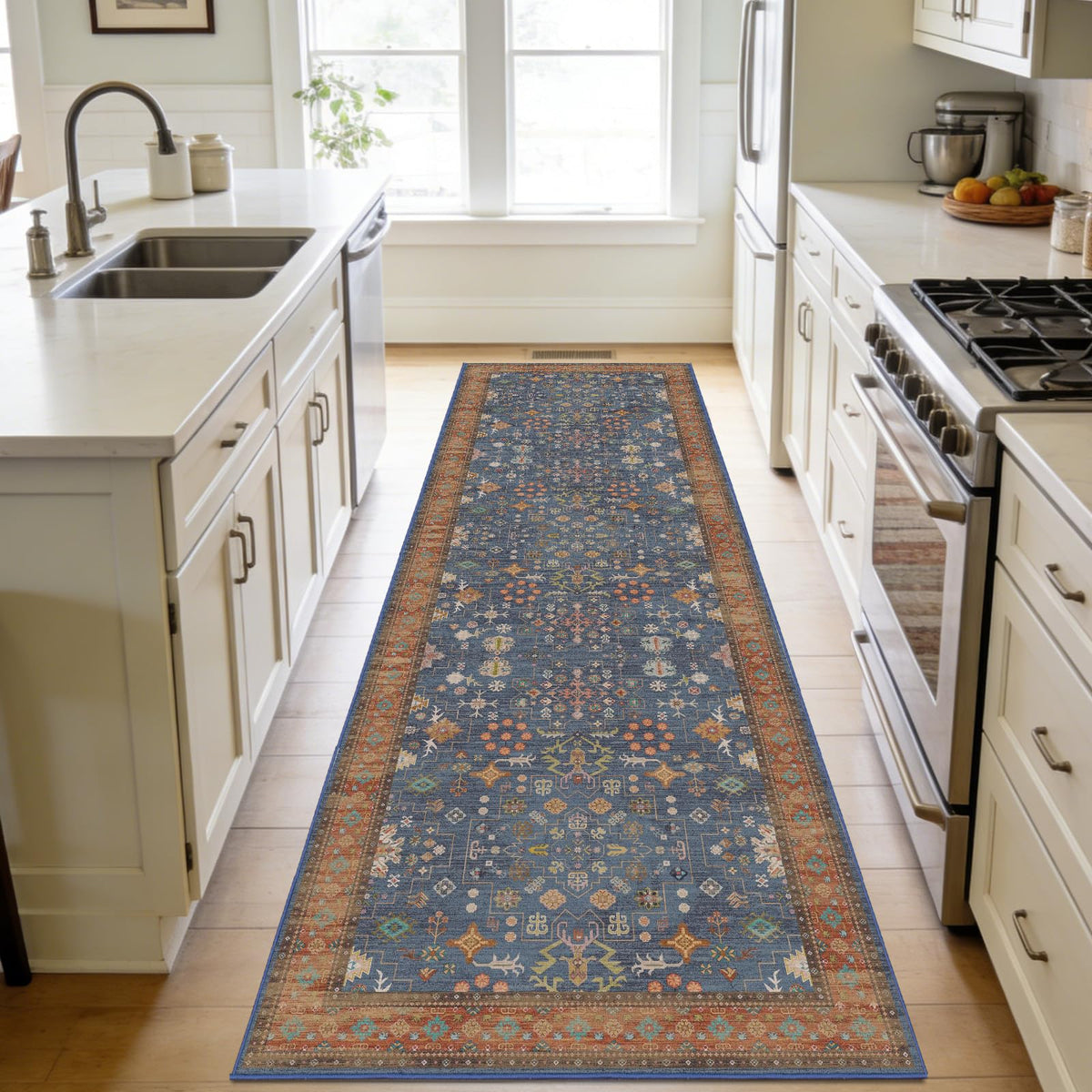 8x10 Washable Area Rugs for Living Room (Charcoal Blush Ivory)