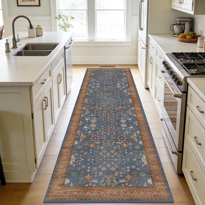 8x10 Washable Area Rugs for Living Room (Charcoal Blush Ivory)