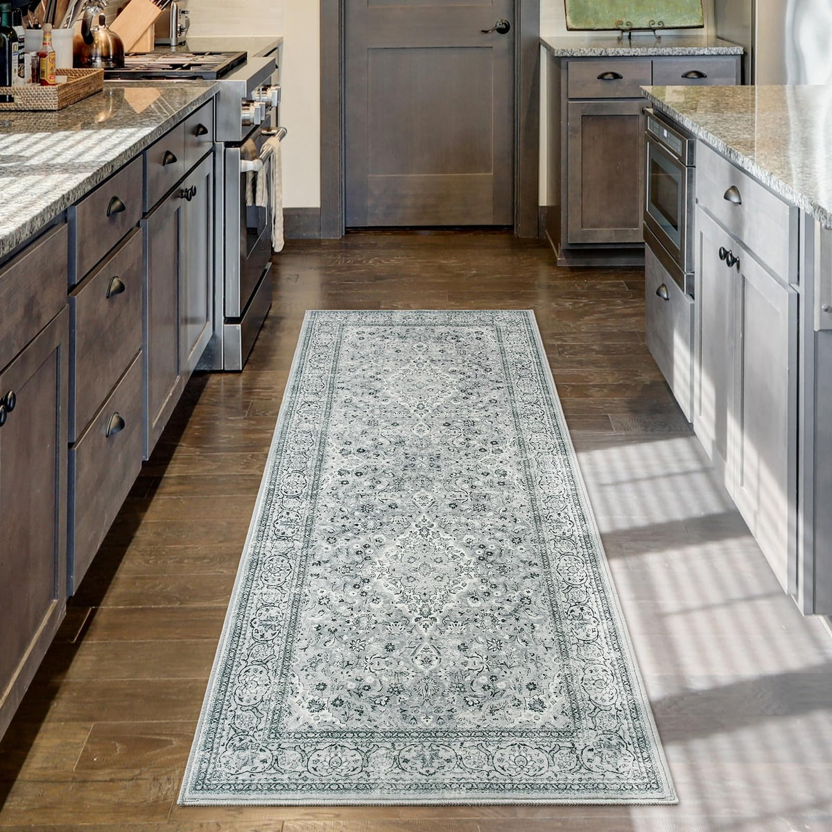 Goideal Washable Rug 4x6, Beige Area Rugs Non Slip, Indoor Low Pile Carpet with Rubber Backing for Living Room Kitchen Bathroom Entryway Office Bedroom