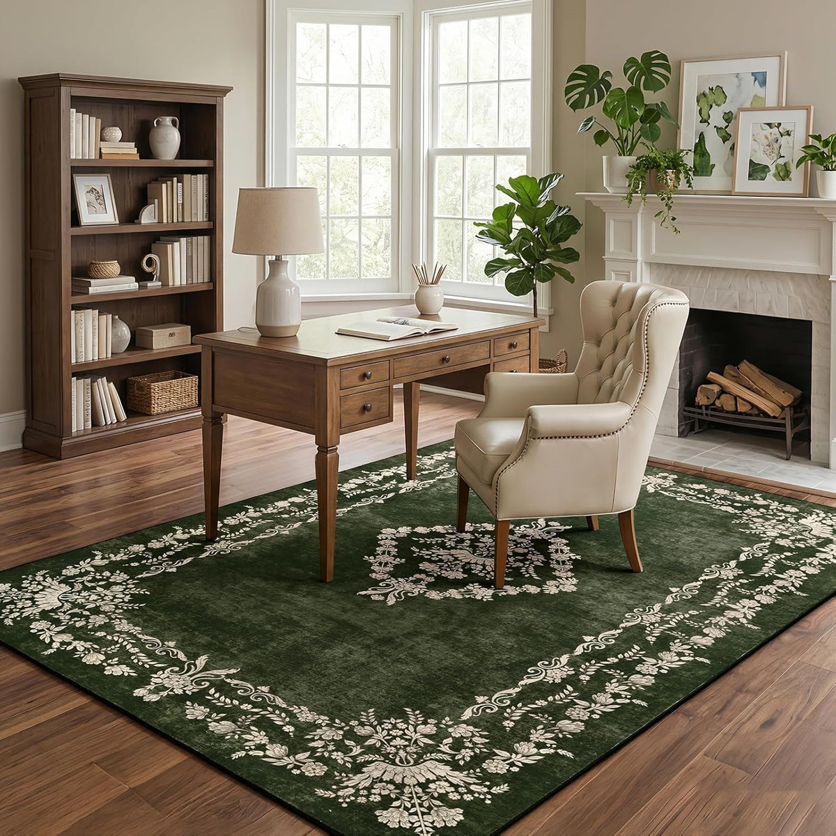 FlyDOIT 5x7 Large Area Rugs for Living Room, Green