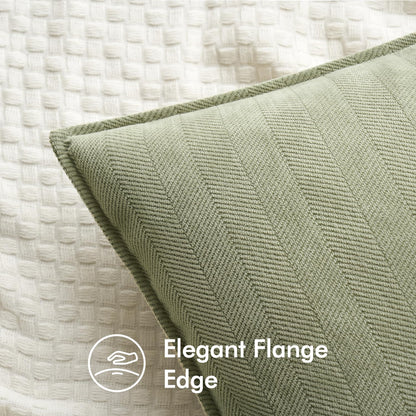 MIULEE Pack of 2 Sage Green Decorative Chenille Pillow Covers 20x20 Inch