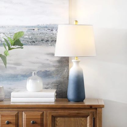 SAFAVIEH Lighting Narem Table Lamp, 23″ Ceramic Blue Grey TBL4240A