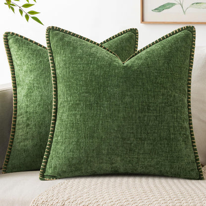 MIULEE Decorative Couch Throw Pillow Covers 18x18 Inch Sage Green 2 Pack