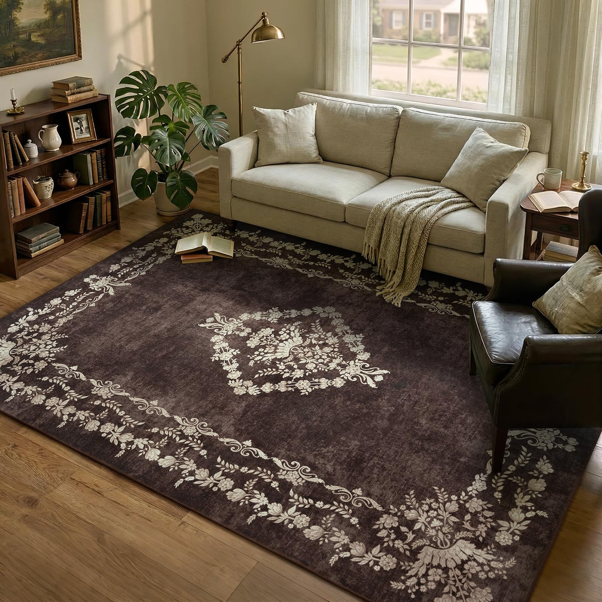 FlyDOIT 5x7 Large Area Rugs for Living Room, Green