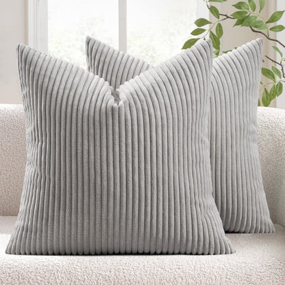 MIULEE Fall Decorative Corduroy Throw Pillow Covers Set of 2 18x18 Orange