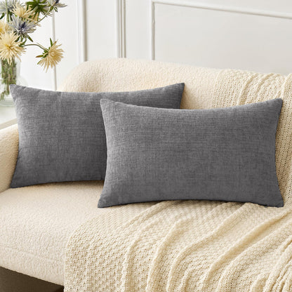 MIULEE Soft Chenille Fall Throw Pillow Covers Burnt Orange 18x18 Pack of 2