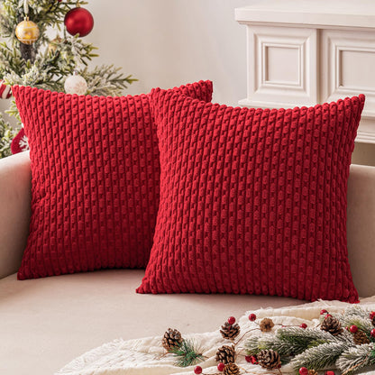 MIULEE Decorative Throw Pillow Covers 18x18 Sage Green Textured Corduroy
