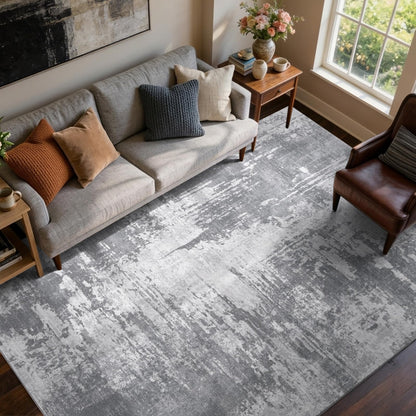 6x9 Ft Abstract Washable Area Rugs for Living Room Blue