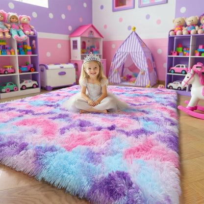 Amdrebio Grass Green Fluffy Area Rug 4x6 for Bedroom Classroom Living Room