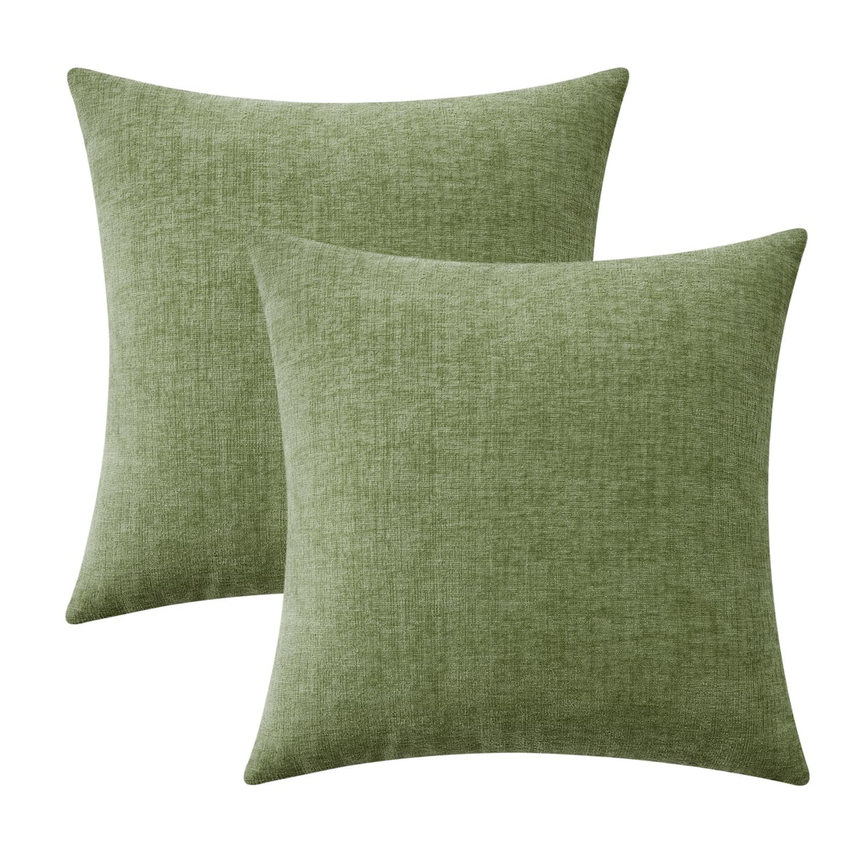 MIULEE Soft Chenille Fall Throw Pillow Covers Burnt Orange 18x18 Pack of 2