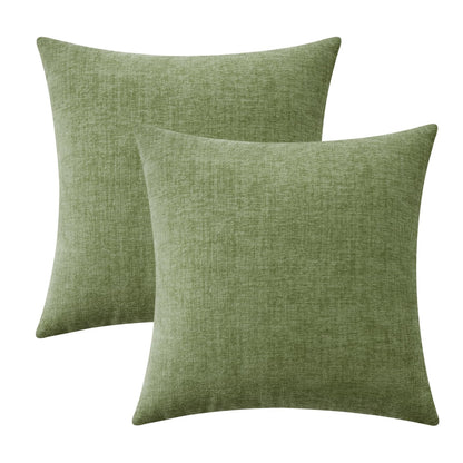 MIULEE Soft Chenille Fall Throw Pillow Covers Burnt Orange 18x18 Pack of 2