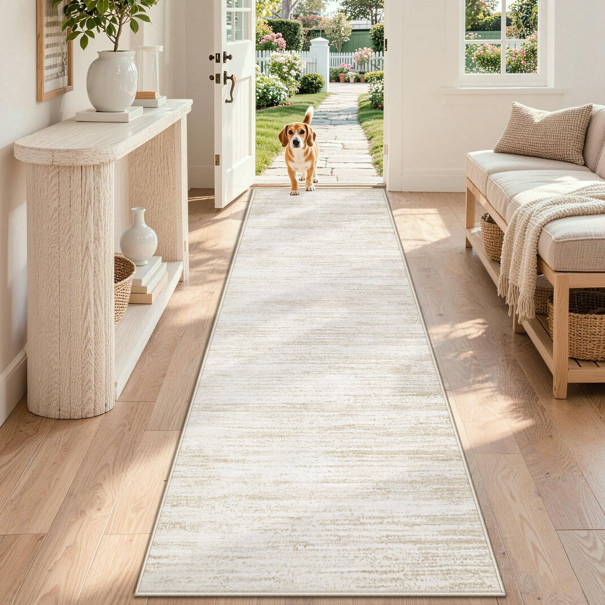 Area Rug 8x10 Living Room Rugs: Washable Modern Rug Large Non-Slip Soft Rugs Stain Resistant Printed Rug Indoor Carpet for Bedroom Kitchen Dining Room Nursery Playroom Home(Beige, 8'x10')
