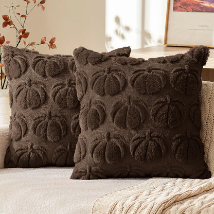 MIULEE Fall Pillow Covers Pumpkin Fall Decor 18x18 Dark Rust