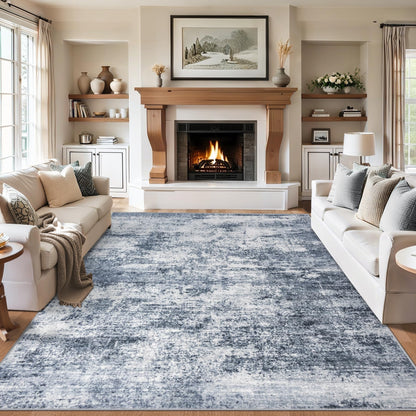 PLHXFR 6x9 Area Rug Living Room: Abstract Washable Carpet Brown Black