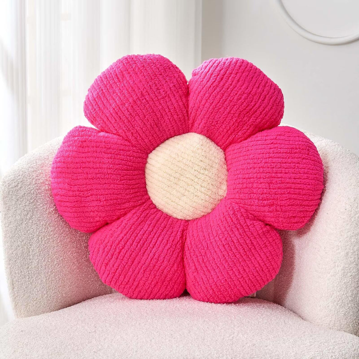 Kcvvcr Flower Throw Pillow, Soft Sage Green 14.9" Shaped Floor Pillow for Home Decor, Cute Aesthetic Plush Decorative Pillows for Bed, Sofa, Couch
