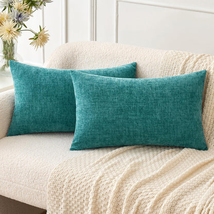 MIULEE Soft Chenille Fall Throw Pillow Covers Burnt Orange 18x18 Pack of 2