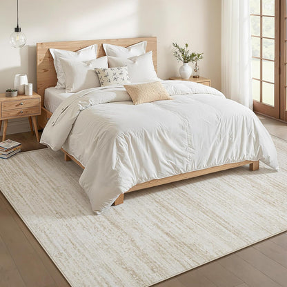 Area Rug 6x9 Living Room Rugs: Washable Modern Rug Non-Slip Soft Rugs Stain Resistant Printed Rug Indoor Carpet for Bedroom Kitchen Dining Room Nursery Home(Beige, 6'x9')