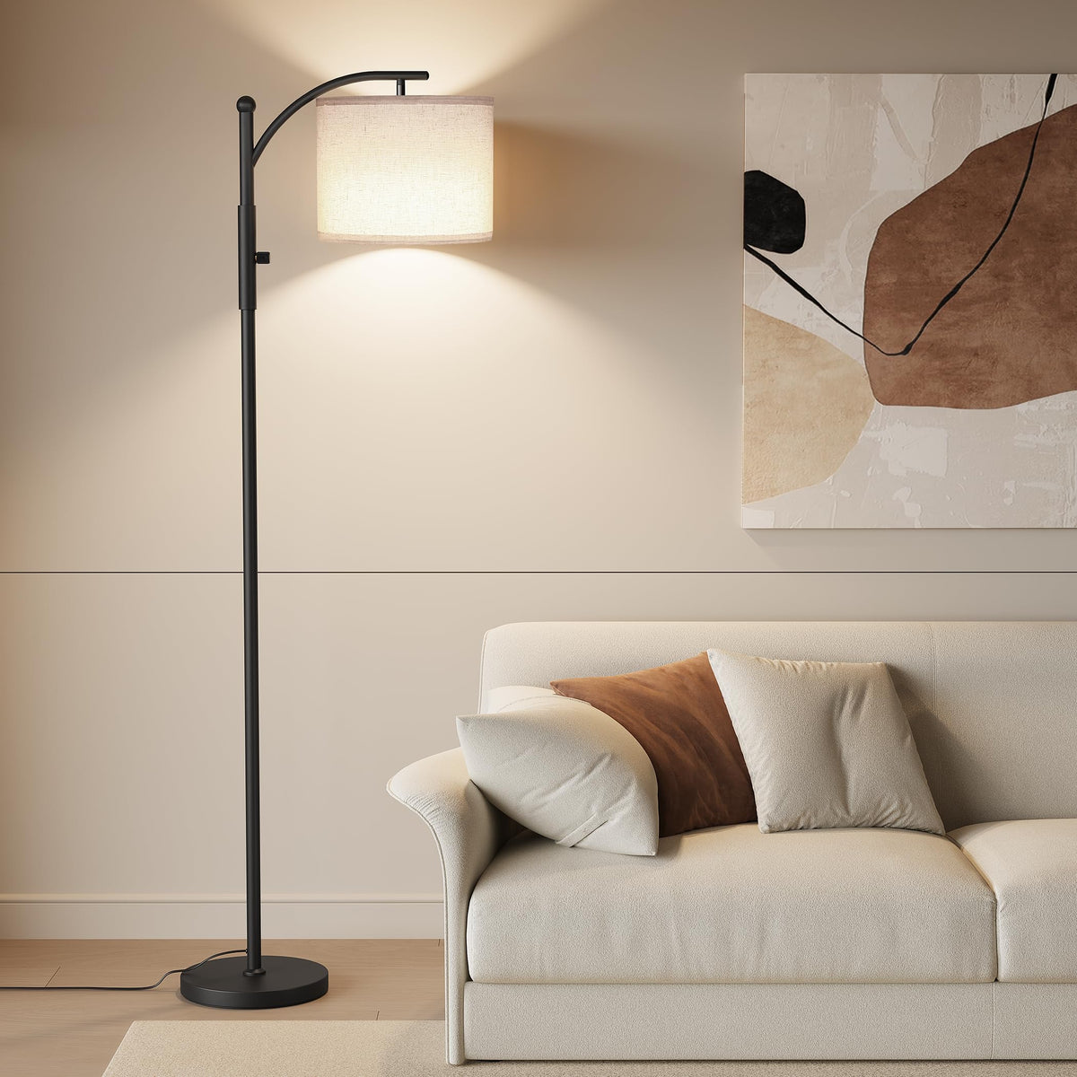 SUNMORY Arc Floor Lamp, Modern Floor Lamp with 3 Color Temperatures Bulb