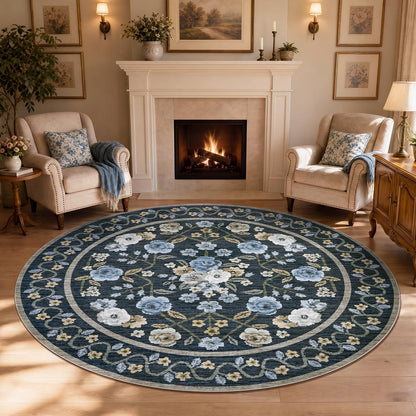 Garvee Beige Floral 5x7 Area Rug for Bedroom Living Room