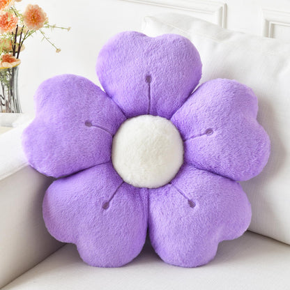 Flower Pillow, Cute Daisy Decorative Throw Pillows, White, 15 Inches