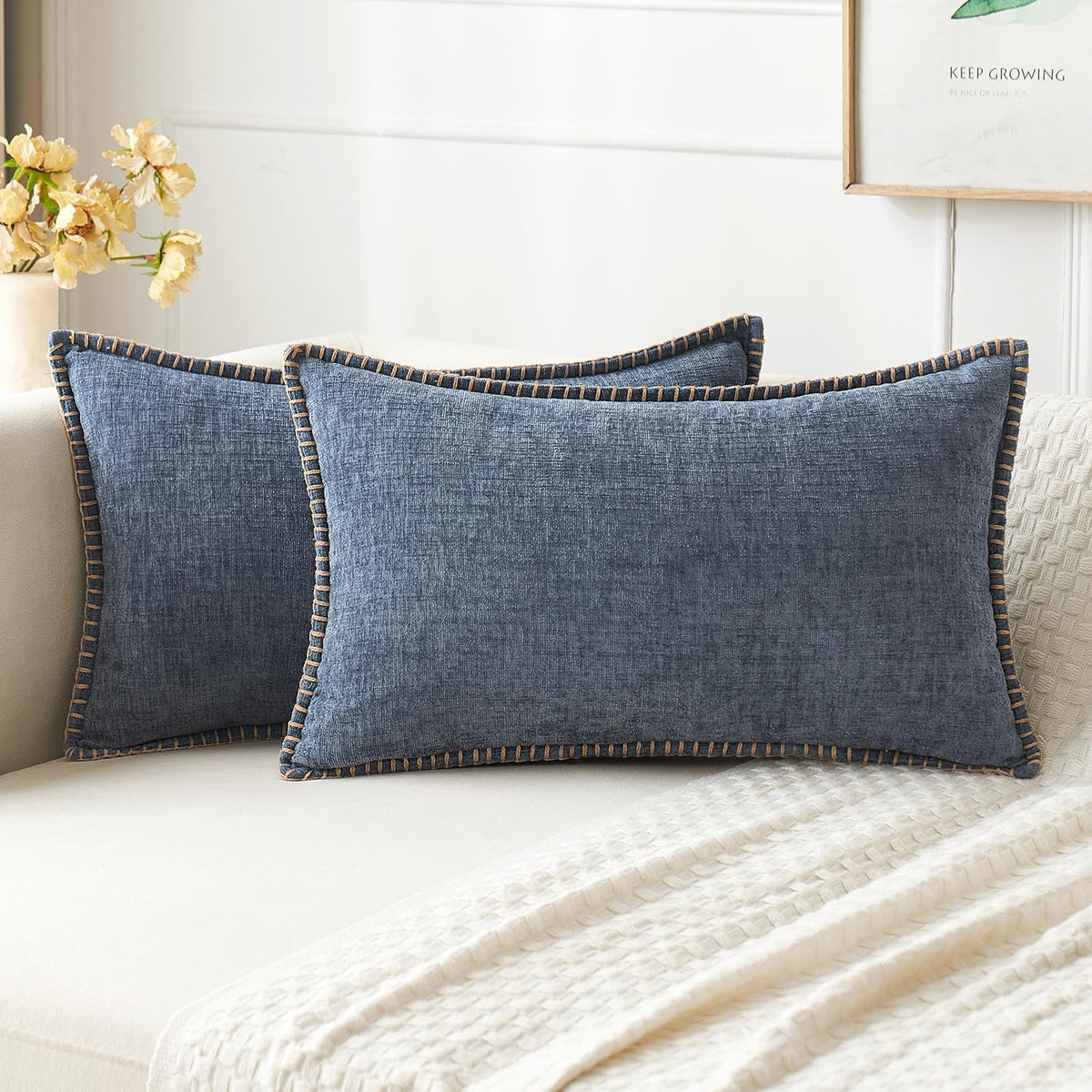 MIULEE Decorative Couch Throw Pillow Covers 18x18 Inch Sage Green 2 Pack