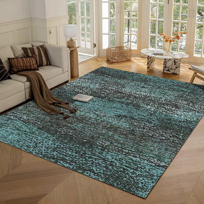 RUGSURE Washable Area Rugs - Perfect for Living Room, Bedroom, Kids Room, Nursery - Stain & Water Resistant Non-Slip, Pet & Child Friendly, Vintage Tribal Area Rugs (Green, 5' x 7')