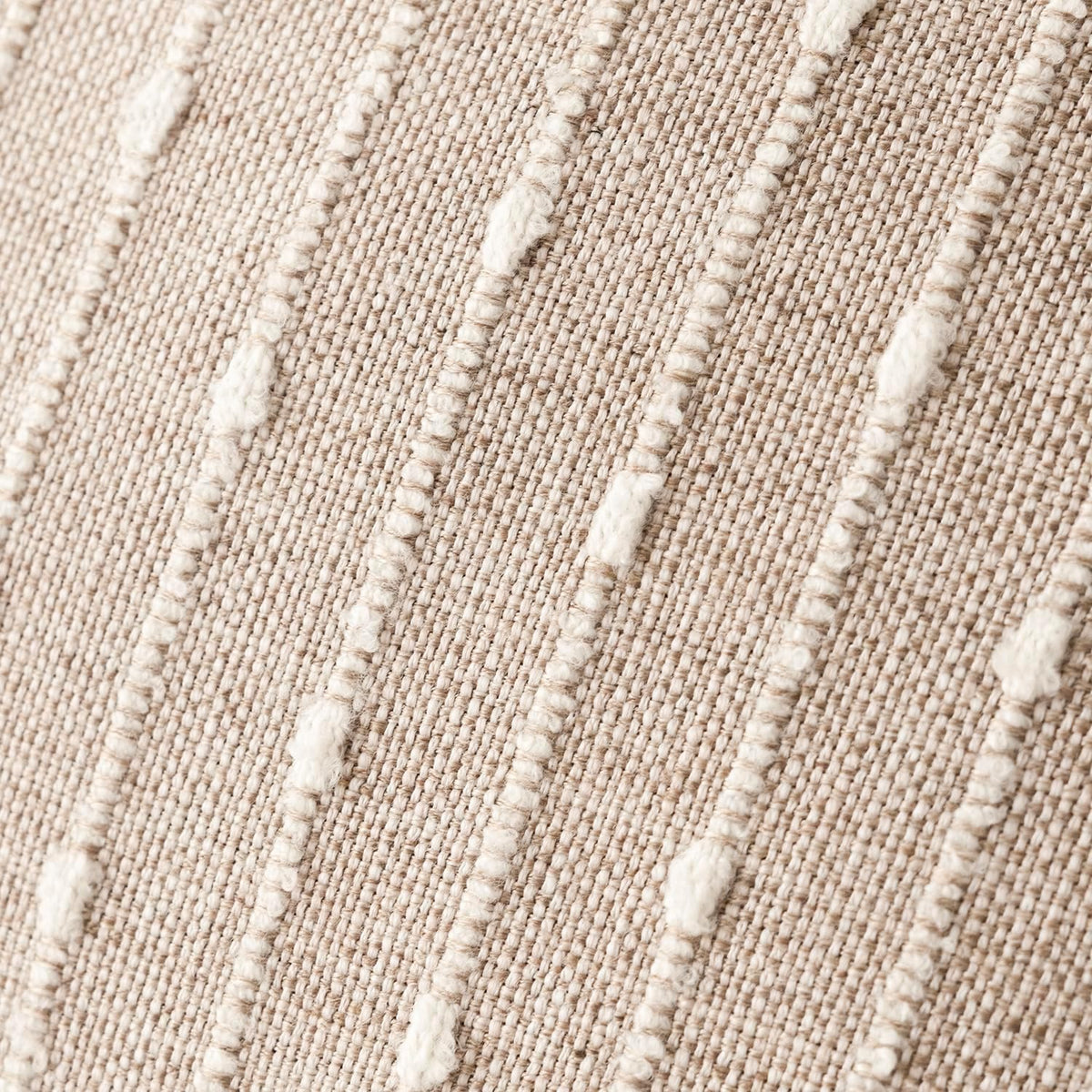 Foindtower Decorative Striped Boucle Throw Pillow Cover 18x18 Natural Beige