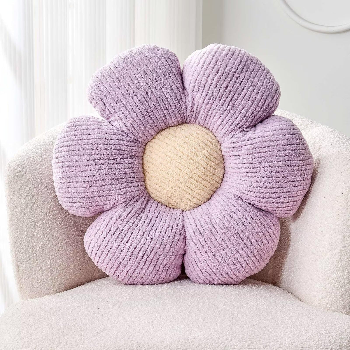 Kcvvcr Flower Throw Pillow, Soft Sage Green 14.9" Shaped Floor Pillow for Home Decor, Cute Aesthetic Plush Decorative Pillows for Bed, Sofa, Couch