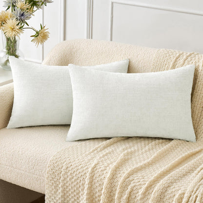 MIULEE Soft Chenille Fall Throw Pillow Covers Burnt Orange 18x18 Pack of 2