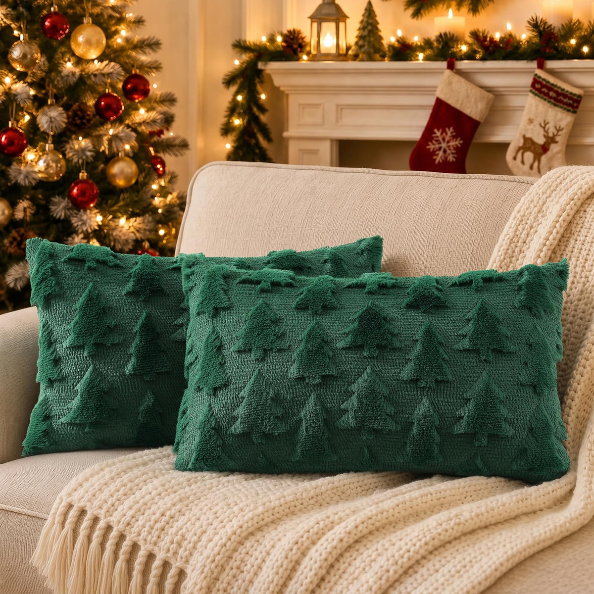 decorUhome Light Rust Pumpkin Faux Fur Throw Pillow Covers 18x18 Set of 2