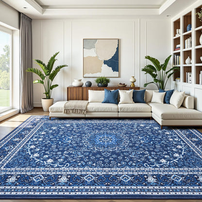 8x10 Area Rugs for Living Room Green Washable Non-Slip Large Carpet