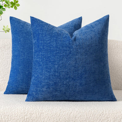 MIULEE Soft Chenille Fall Throw Pillow Covers Burnt Orange 18x18 Pack of 2