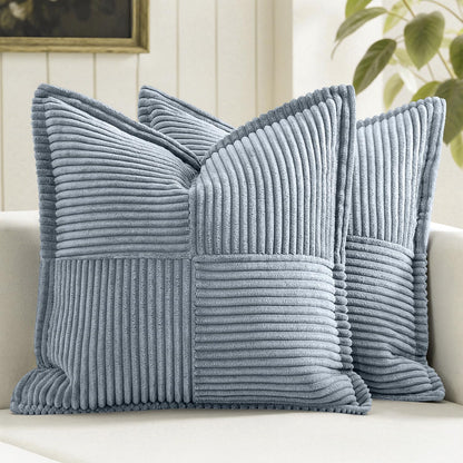 MIULEE Decorative Throw Pillow Covers for Couch 18x18 Inch Beige 2 Pack