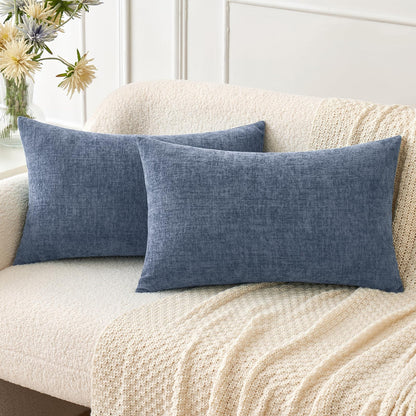 MIULEE Soft Chenille Fall Throw Pillow Covers Burnt Orange 18x18 Pack of 2