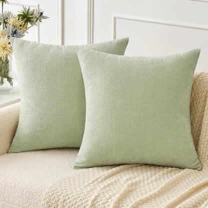MIULEE Soft Chenille Fall Throw Pillow Covers Burnt Orange 18x18 Pack of 2