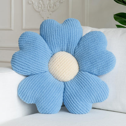 Sioloc Yellow Flower Pillow, Decorative Throw Pillow for Bed, Cute Daisy Flower Shaped Floor Cushion for Pet, Couch & Room Decor (15.7 Inch)